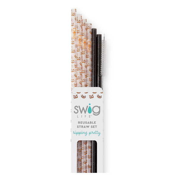 Jeepers Creepers + Black Glitter Reusable Straw Set - Swig Life