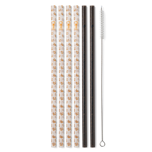 Jeepers Creepers + Black Glitter Reusable Straw Set - Swig Life