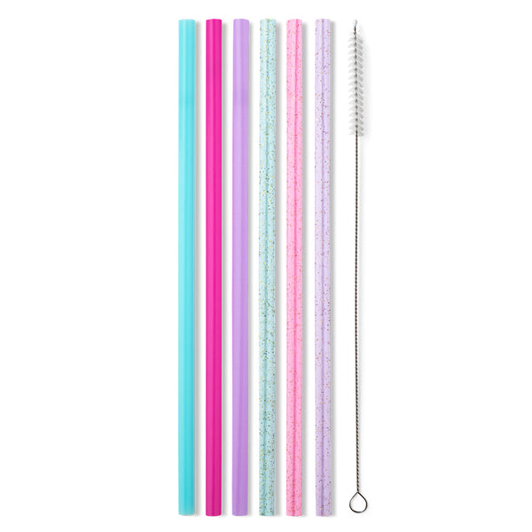 Swig Life Cloud Nine Glitter Reusable Straw Set without packaging