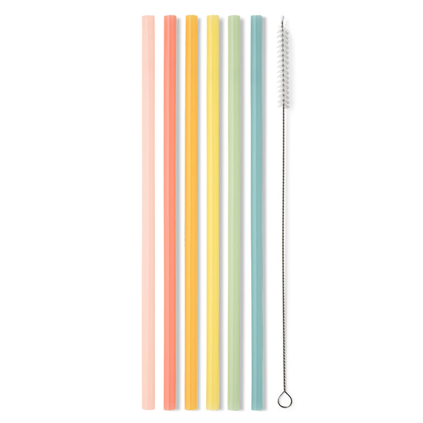 Swig Life Good Vibrations Rainbow Reusable Straw Set without packaging