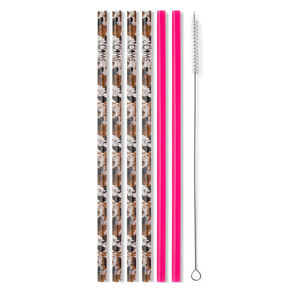 Swig Life Hayride + Hot Pink Reusable Straw Set without packaging