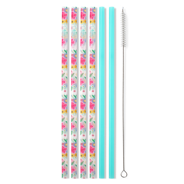 Swig Life Island Bloom + Mint Reusable Straw Set without packaging