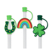Swig Life St. Patrick's Day Straw Topper Set Animation showing silicone caps coming on and off of straws - Swig Life