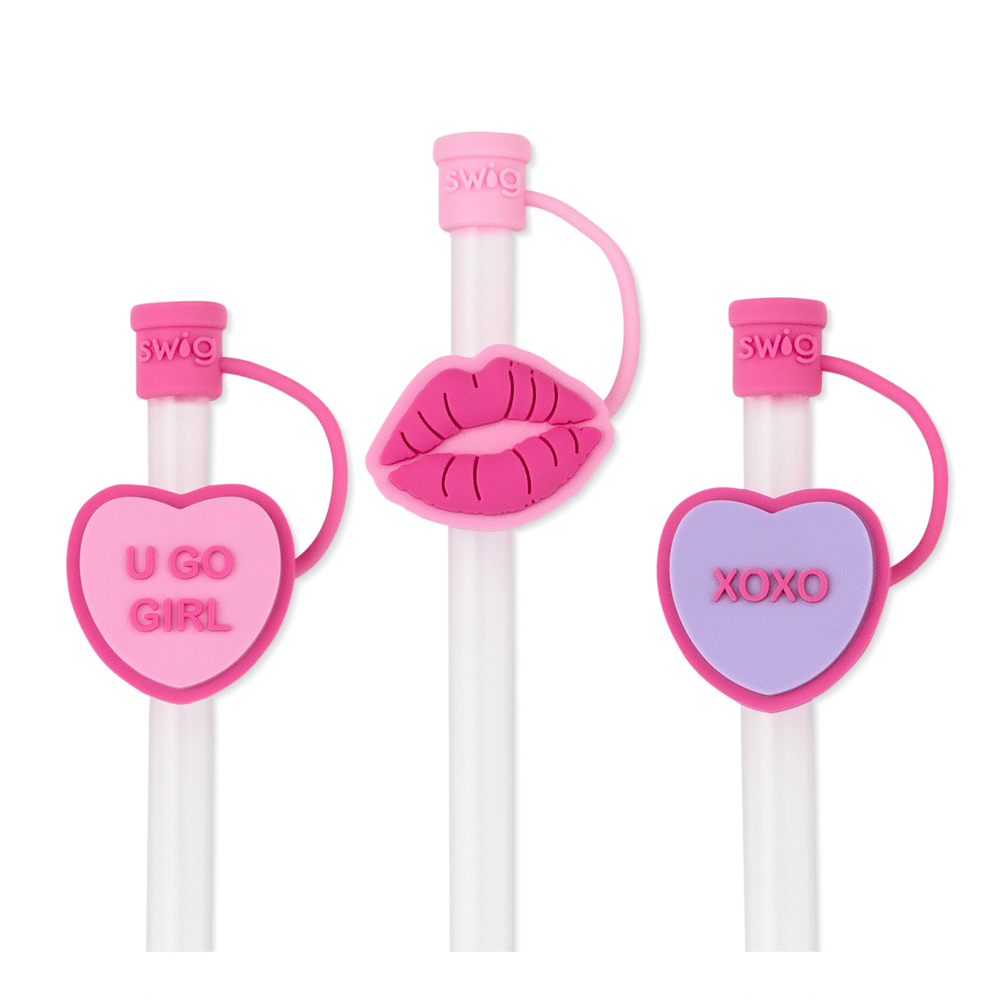 1PCS Valentine's Day Love straw topper PVC Valentine's Day Heart straw  topper for tumble straw tip straw cover pen topper Gift