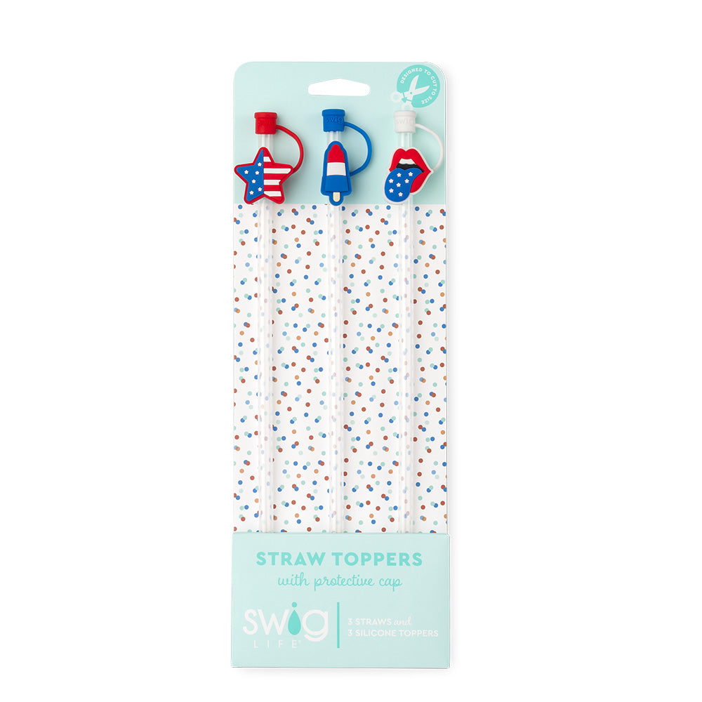 All American Patriotic Straw Topper Set - Swig Life
