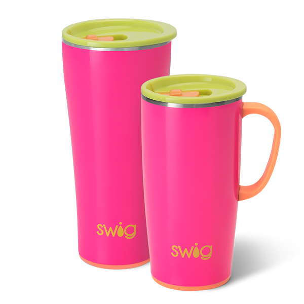 Swig Life Tutti Frutti XL Set including a 22oz Tutti Frutti Travel Mug and a 32oz Tutti Frutti Tumbler