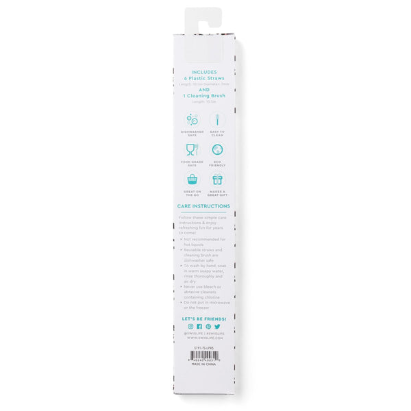 Luxy Leopard + Blush Reusable Straw Set