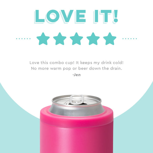 Swig Life customer review on 12oz Hot Pink Can + Bottle Cooler - Love it