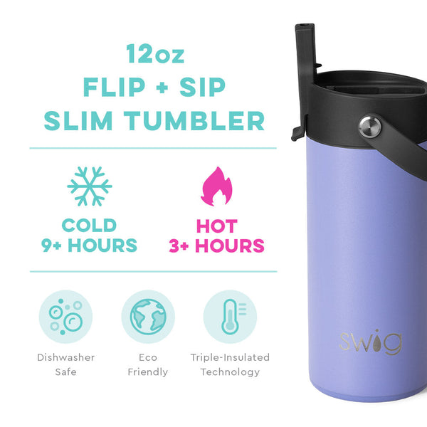 Hydrangea Flip + Sip Slim Tumbler (12oz)