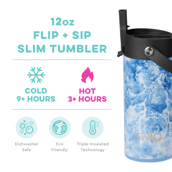 Sea Spray Flip + Sip Slim Tumbler (12oz)