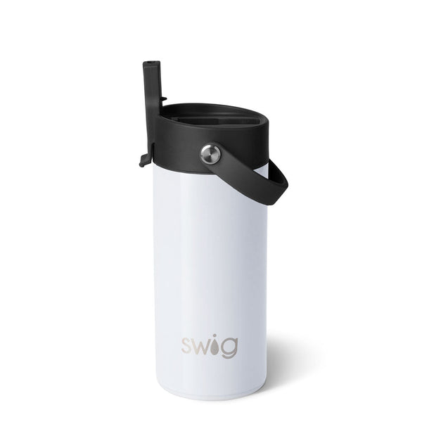 Shimmer White Flip + Sip Slim Tumbler (12oz)