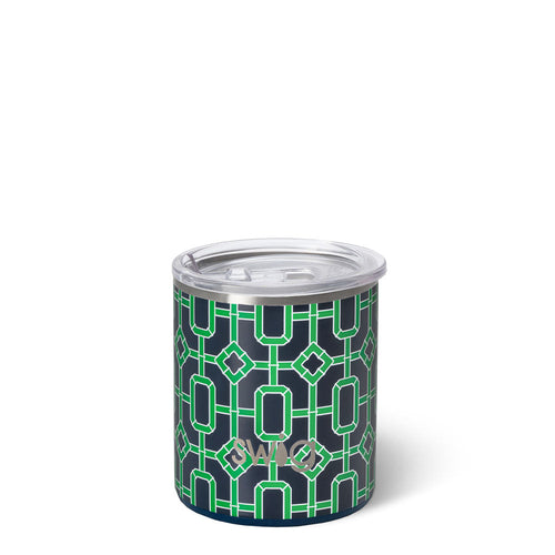 Navy Bamboo Trellis Lowball Tumbler (12oz)