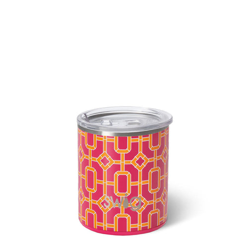 Pink Bamboo Trellis Lowball Tumbler (12oz)