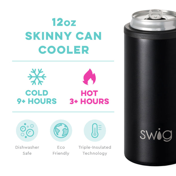 Sic Cups Matte Black Slim Can Cooler