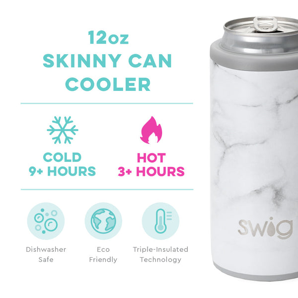 Marble 12oz Insulated Skinny Can Cooler - Swig Life