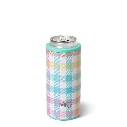 Pretty in Plaid 12oz Skinny Can Cooler - Swig Life 