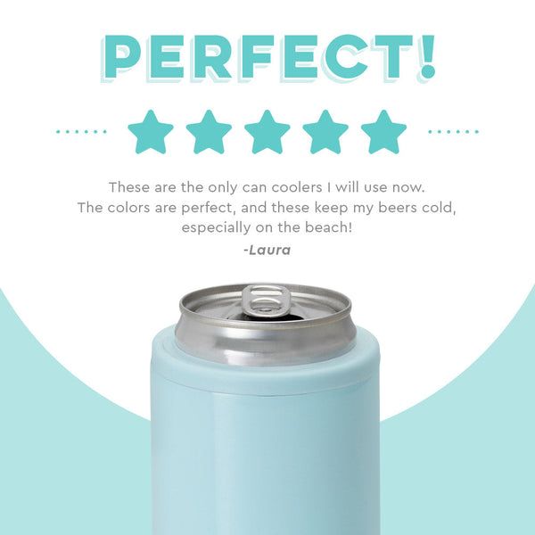 Swig Life customer review on 12oz Shimmer Aquamarine Skinny Can Cooler - Perfect