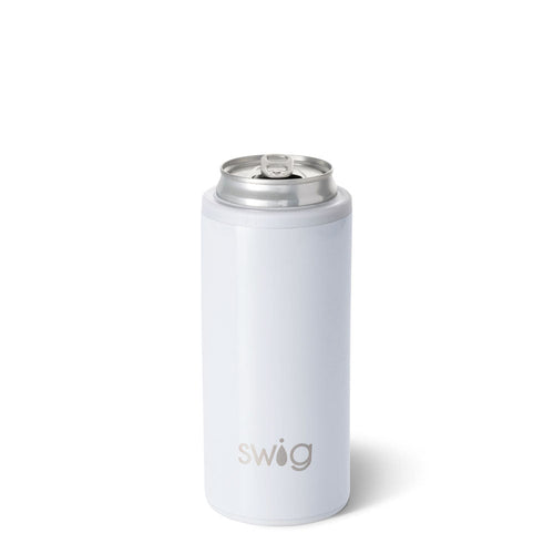 Swig Life 12oz Shimmer White Insulated Skinny Can Cooler