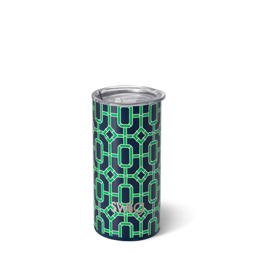 Navy Bamboo Trellis Slim Tumbler (12oz)
