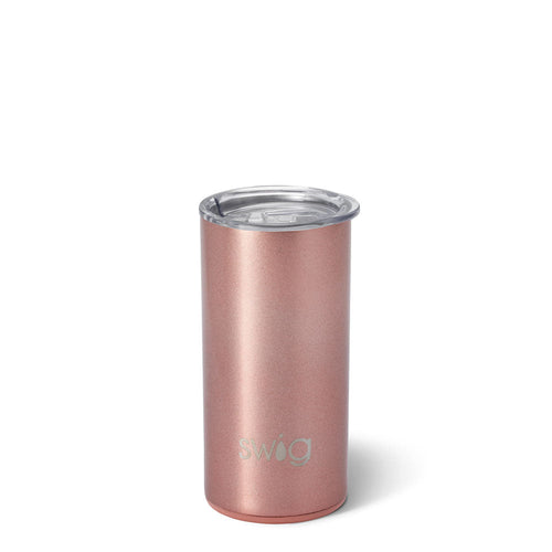 Shimmer Rose Gold Slim Tumbler (12oz)