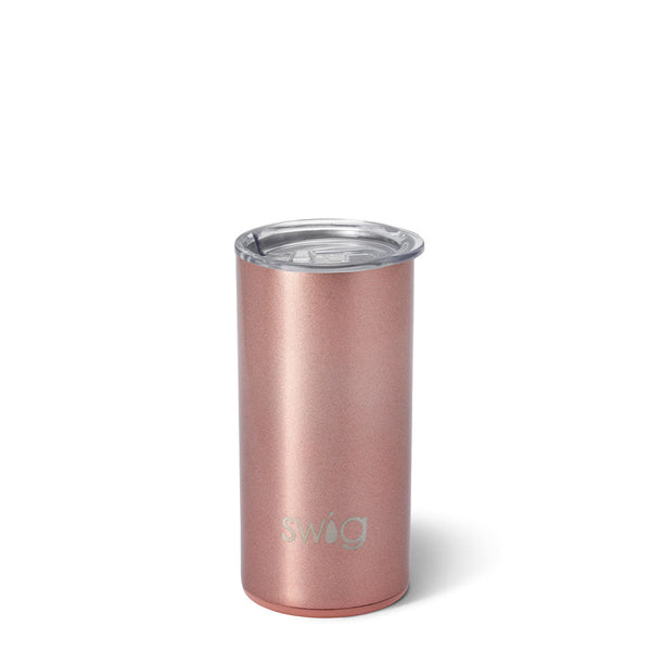 Shimmer Rose Gold Slim Tumbler (12oz)