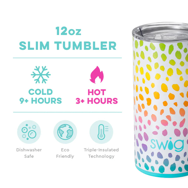 Swig Life 12oz Wild Child Short Tumbler temperature infographic - cold 9+ hours or hot 3+ hours