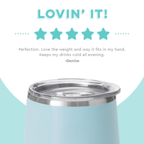 Swig Life customer review on 12oz Shimmer Aquamarine Stemless Wine Cup - Lovin it