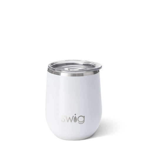 Swig Life 12oz Shimmer Diamond White Insulated Stemless Wine Cup