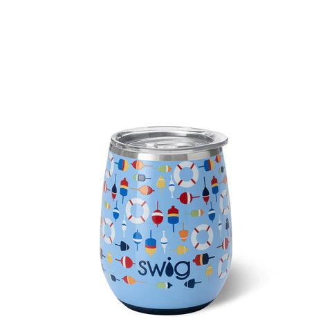 Navy Bamboo Trellis Skinny Can Cooler (12oz)