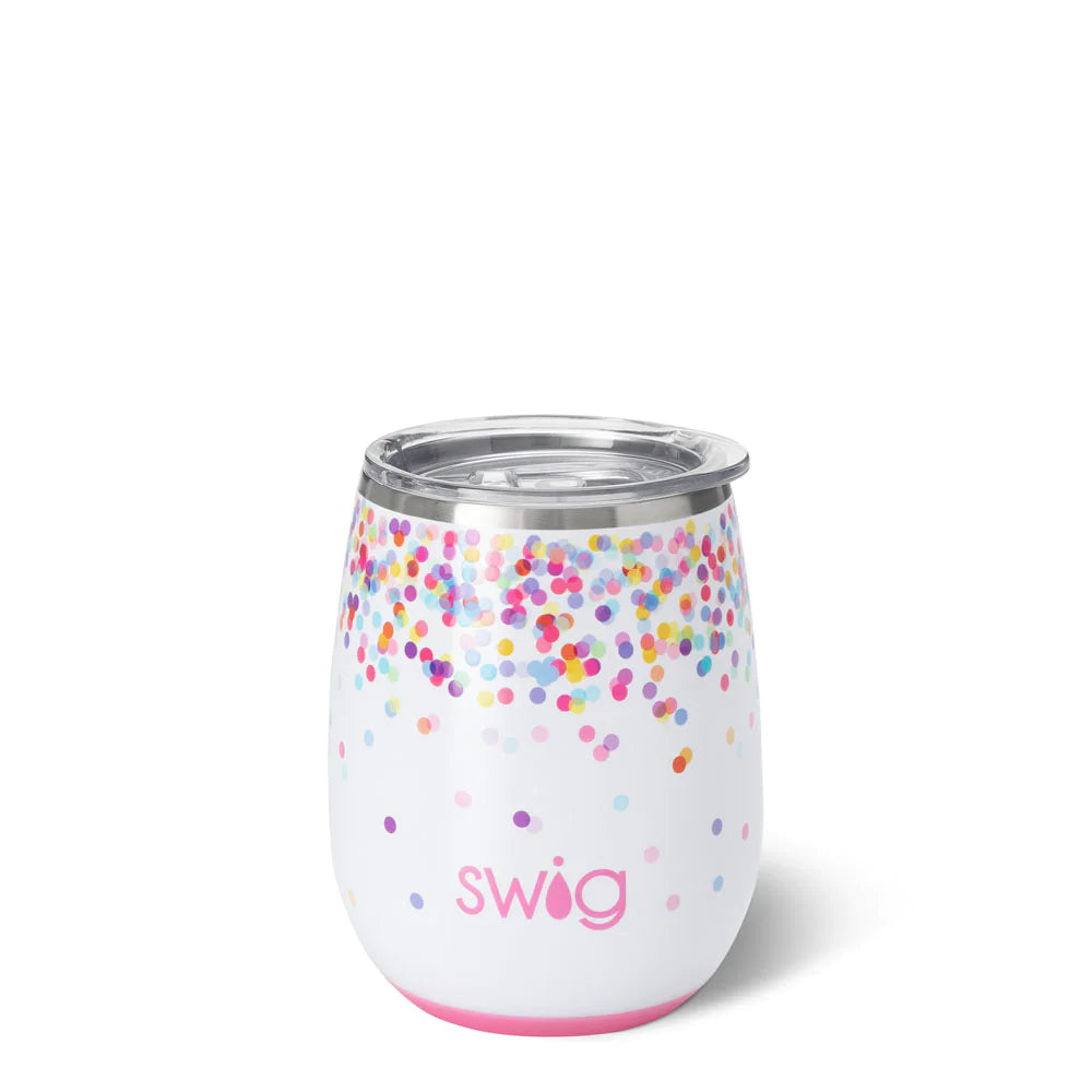 Custom Wine Tumbler — White Confetti Box