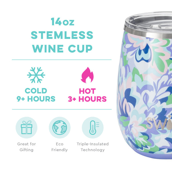 Morning Glory Stemless Wine Cup (14oz)