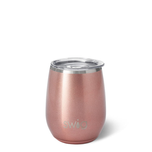 Shimmer Rose Gold Stemless Wine Cup (14oz)