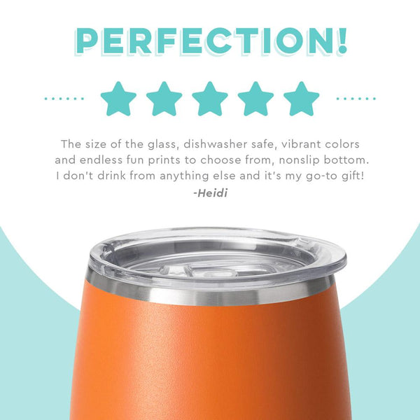 Swig Life customer review on 14oz Orange Stemless Wine Cup - Perfection