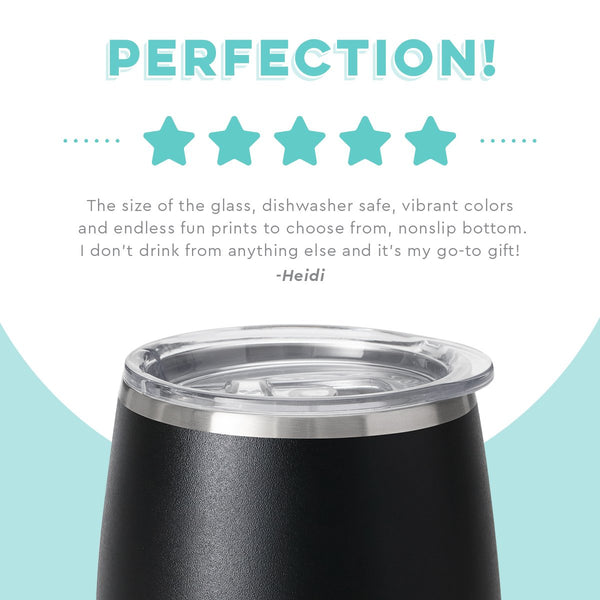 Swig Life customer review on 14oz Black Stemless Wine Cup - Perfection