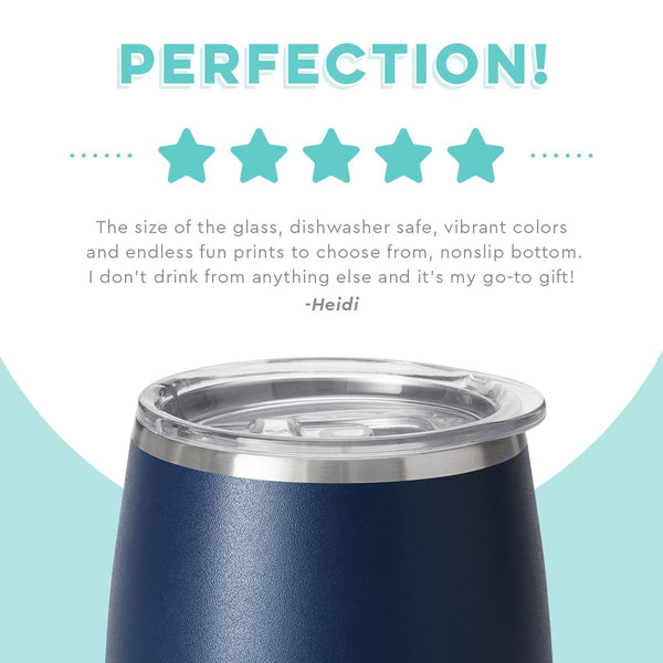 Swig Life customer review on 14oz Navy Stemless Wine Cup - Perfection