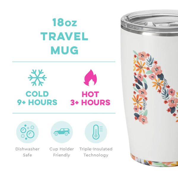 Honey Meadow Initial N Travel Mug (18oz)