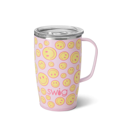 Swig Life 18oz Travel Mug with Handle and Lid, Cup Holder Friendly, Dishwasher  Safe, Stainless Steel, Triple Insulated Coffee Mug Tumbler (Prickly Pear) 