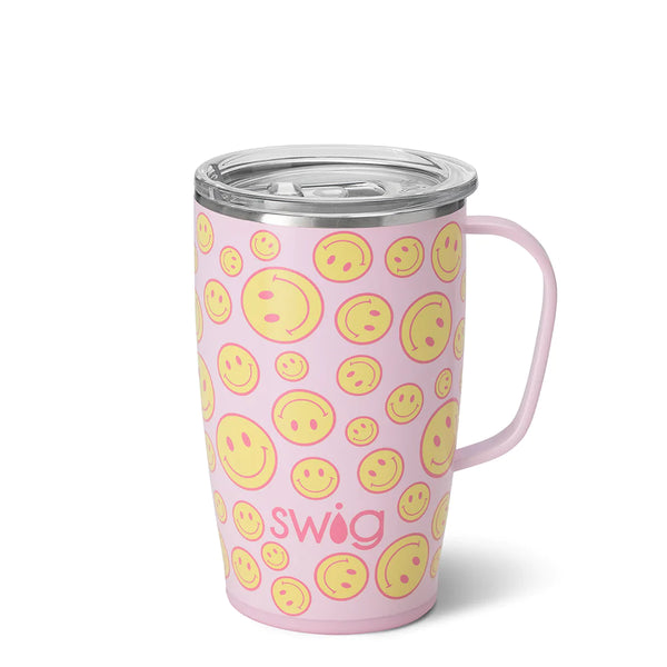 Oh Happy Day 18oz Travel Mug W/ Handle - Swig Life  