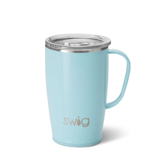 Swig Life 18oz Shimmer Aquamarine Insulated Travel Mug with Handle