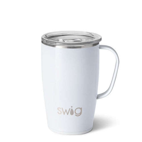 Swig Life 18oz Shimmer White Insulated Travel Mug with Handle