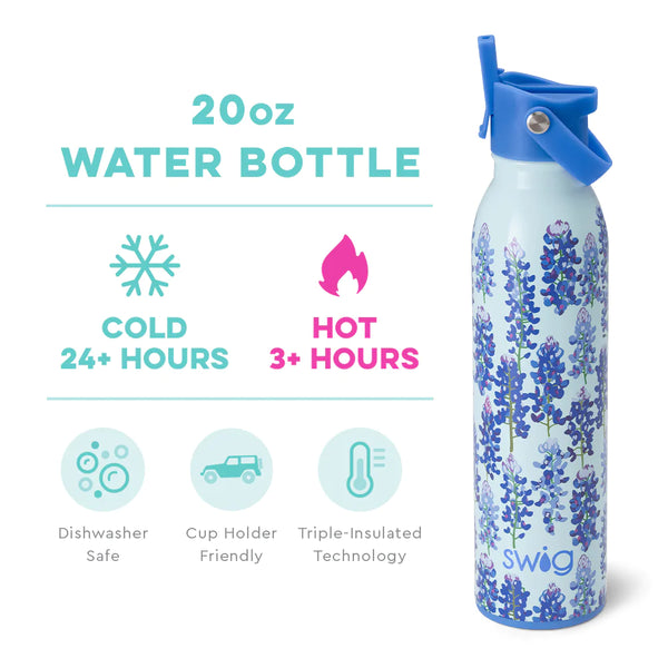 Bluebonnet 20oz Flip + Sip Water Bottle - Swig Life  
