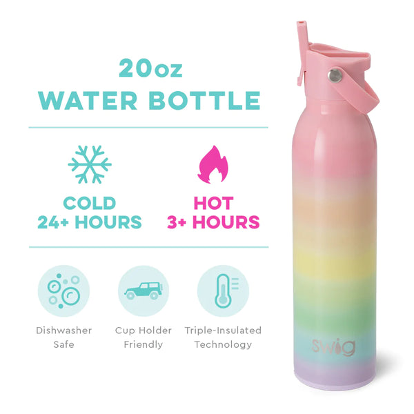 Over the Rainbow 20oz Flip + Sip Water Bottle - Swig Life 