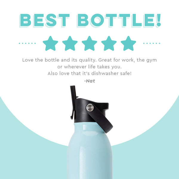 Shimmer Aquamarine Flip + Sip Bottle (20oz)