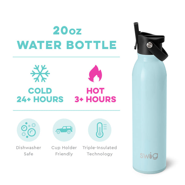 Shimmer Aquamarine Flip + Sip Bottle (20oz)