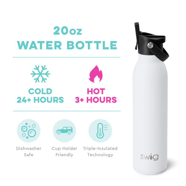 White Flip + Sip Bottle (20oz)