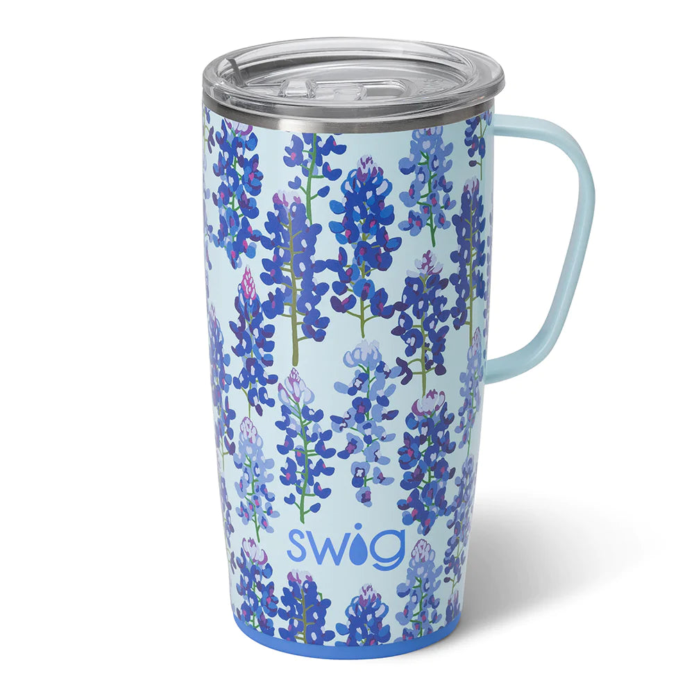 Blue Leopard Insulated Tumbler with Handle