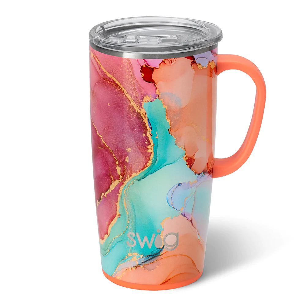 Swig Life Travel Mug with Handle - Hayride Insulated Stainless Steel - 22oz - Dishwasher Safe with A Non-Slip Base