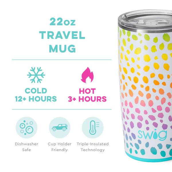 Swig Life 22oz Wild Child Travel Mug temperature infographic - cold 12+ hours or hot 3+ hours