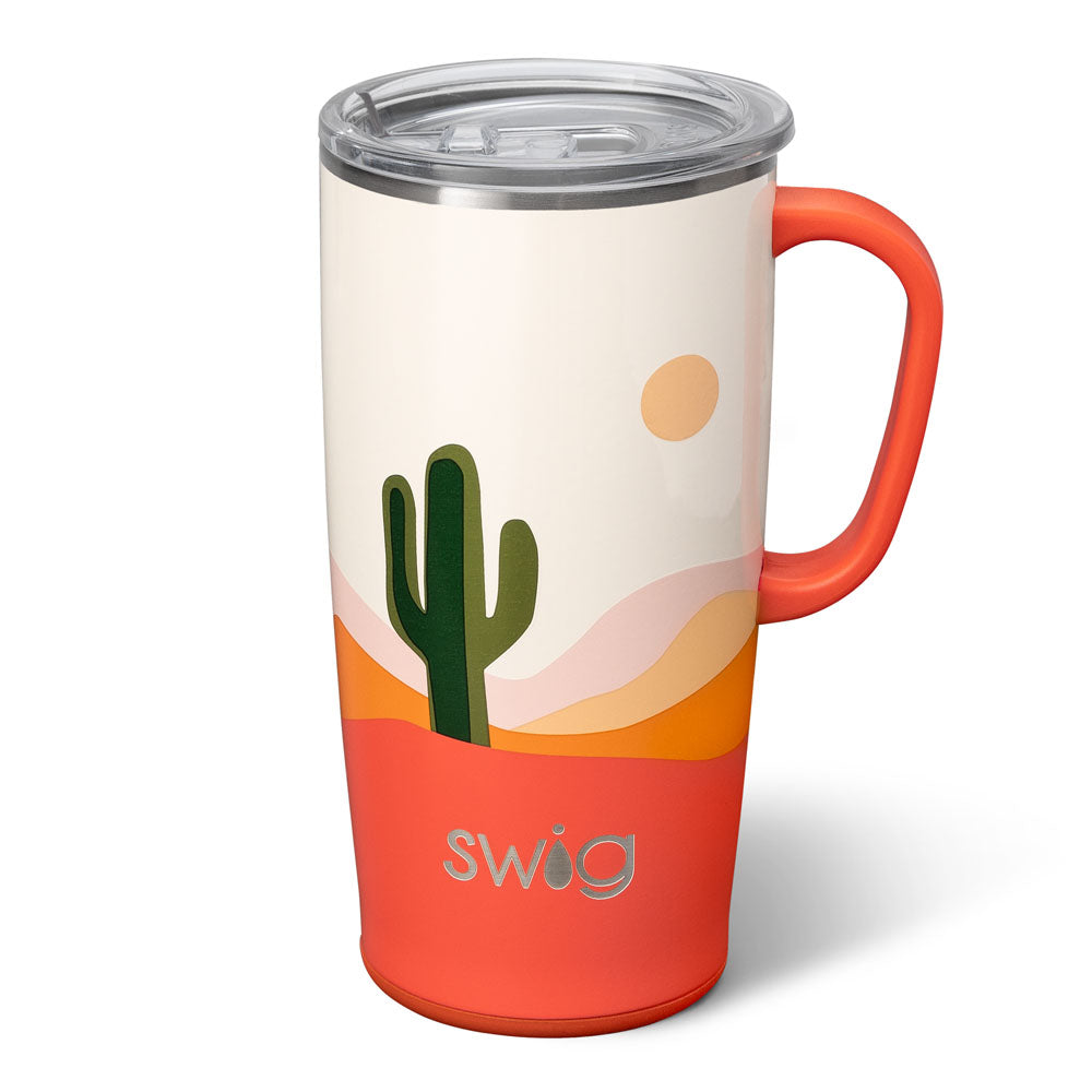 Swig Life Travel Mug with Handle - Hayride Insulated Stainless Steel - 22oz - Dishwasher Safe with A Non-Slip Base