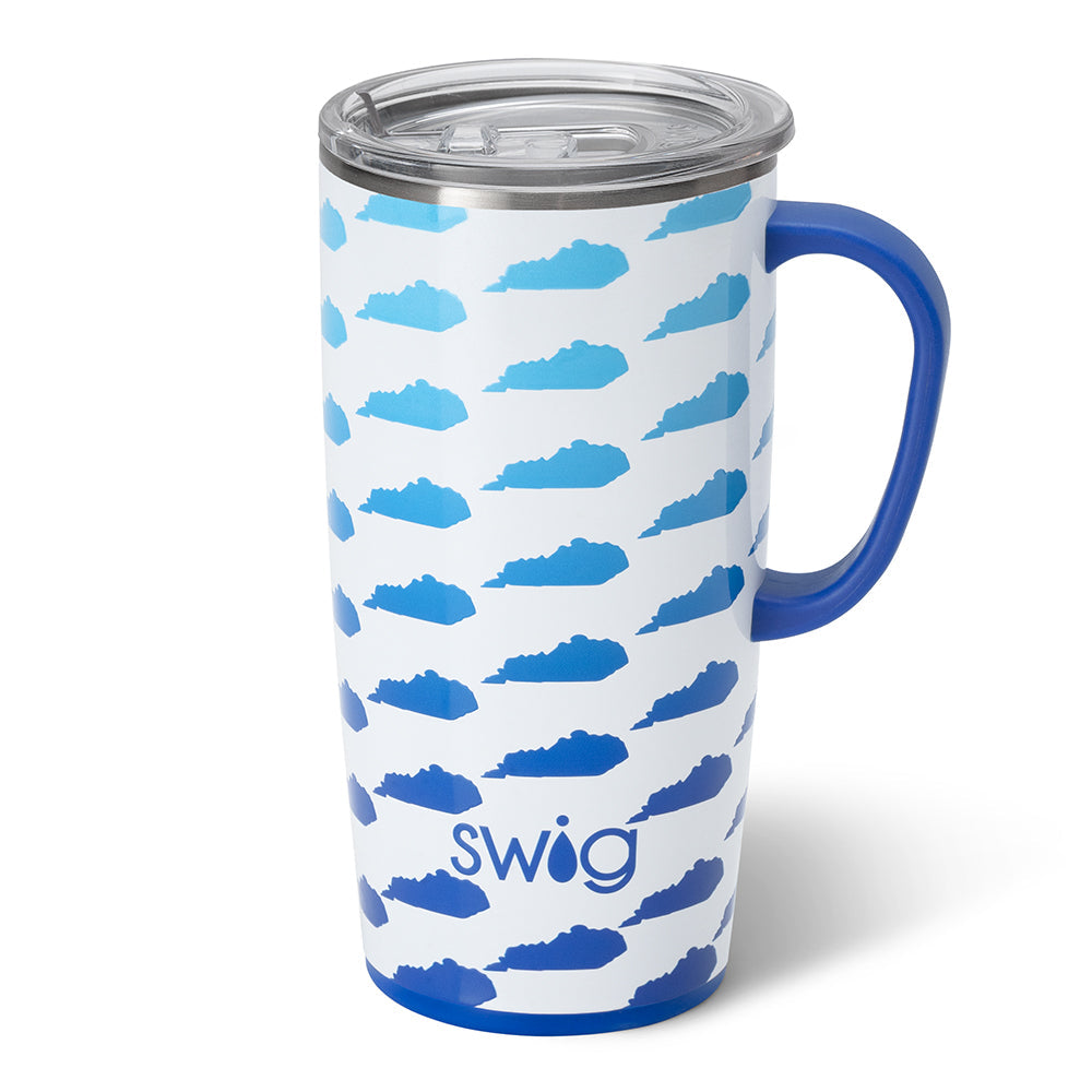 Swig Life Travel Mug with Handle - Electric Slide Insulated Stainless Steel - 22oz - Dishwasher Safe with A Non-Slip Base